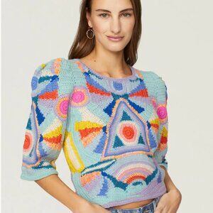 Sea - Karli Crochet Puff Sleeve Sweater - Never Worn - Size: Medium